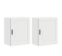 NEUF Vitrine suspendu - Meuble haut cuisine Armoires murales de cuisine 2 pcs Porto blanc bois d'ingénierie promo474396