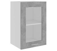 NEUF Vitrine suspendue - Meuble haut de cuisine ""Lyon"" Gris béton 40 x 31 x 60cm Bois d'ingénierie promo594170