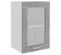 NEUF Vitrine suspendue - Meuble haut de cuisine ""Lyon"" Gris Sonoma 40 x 31 x 60cm Bois d'ingénierie promo301753