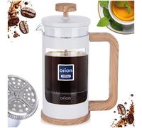 NEUF Whiteline French Press 400 ml en acier inoxydable verre borosilicaté bla...