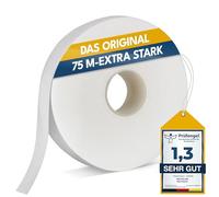 NEUFELD® Ruban d'ourlet thermocollant 75 m (avec instructions incluses) I Ruban à repasser pour raccourcir les rideaux I Couper les rideaux sans couture I Colle à repasser pour textiles I Couper les