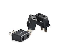 Neuftech 3X Adaptateur de Voyage français France/Europe vers USA amérique/US/Chine, Japon Canada, Mexique, Thaïlande, Noir