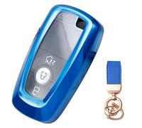 NEUHOO Accessoire de voiture compatible avec Ford Explorer U625 2020-2024 2025 - Coque de clé et porte-clés - En silicone, bleu, S