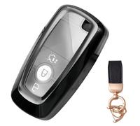 NEUHOO Accessoire de voiture compatible avec Ford Mustang Mach-e 2019-2024 2025 - Coque de clé et porte-clés - En silicone, Noir , S