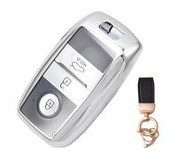 NEUHOO Accessoire de voiture compatible avec Kia Sportage QL 2015-2020 - Coque de clé et porte-clés - En silicone, argenté, S