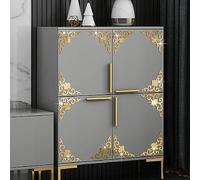 Neukids 16 pièces 15 x 15 cm Autocollants muraux dorés Salon Chambre à coucher Acrylique Miroir Autocollant Doré Creux Fleur Stickers Muraux Armoire Cheminée Plafond Portes en Verre Frontières