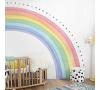 Neukids FABRIC - Sticker mural géant demi-arc-en-ciel - Autocollant mural - Pour chambre à coucher, salon, chambre d'enfant, chambre de bébé - Décoration murale - 200 x 180 cm
