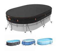 Neuradical BâChe Ovale 500D pour Piscine Hors Sol, RéSistante Aux UV Et Aux DéChirures, 549x366cm, Protection Coupe-Vent avec Bandes RéFléChissantes, ImperméAble Et RéSistante Aux IntempéRies.