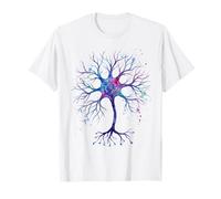 Neurobiologie Neurone Cell Aquarelle Cerveau Science T-Shirt