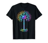 Neurobiologie Neurone Cell Brain Science Rainbow Colors T-Shirt