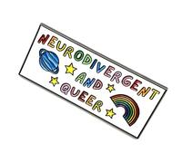 Neurodivergent And Queer Autism Acceptation and Understanding Empathy Think LGBT Gay Rainbow Metal Enamel Badge LGBTQ+, Métal