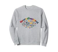 Neurodivergent et Fier : Célébration du Cerveau coloré Sweatshirt, Unisexe pour Adultes, Gris Chiné, S