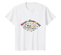 Neurodivergent et Fier : Célébration du Cerveau coloré T-Shirt, Enfant, Blanc, 3 Ans