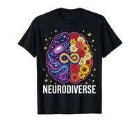 Neurodiverse Cerveau coloré Espace Floral Sensibilisation à l'Autisme T-Shirt