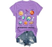 Neurodiverse Universe Chemise humoristique pour enseignant à la neurodiversité et à l'autisme Unisexe, violet, M