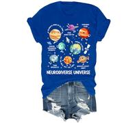 Neurodiverse Universe Chemise humoristique pour enseignant à la neurodiversité et à l'autisme Unisexe, bleu marine, L