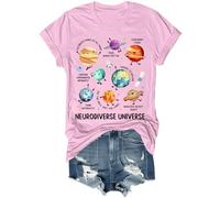 Neurodiverse Universe Chemise humoristique pour enseignant à la neurodiversité et à l'autisme Unisexe, rose, 3XL