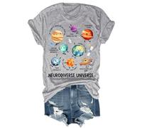 Neurodiverse Universe Chemise humoristique pour enseignant à la neurodiversité et à l'autisme Unisexe, gris, 3XL