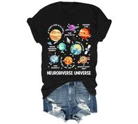 Neurodiverse Universe Chemise humoristique pour enseignant à la neurodiversité et à l'autisme Unisexe, Noir , M