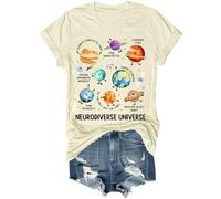 Neurodiverse Universe Chemise humoristique pour enseignant à la neurodiversité et à l'autisme Unisexe, Jaune crémeux., S