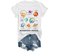 Neurodiverse Universe Chemise humoristique pour enseignant à la neurodiversité et à l'autisme Unisexe, blanc, L