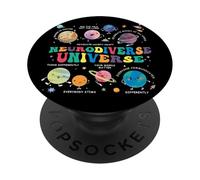 Neurodiverse Universe Space Planet Autisme Enseignant de Sensibilisation à l'Autisme PopSockets PopGrip Adhésif