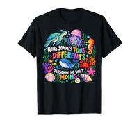 Neurodiversité Inclusion Autisme Animaux Marins Cadeau T-Shirt