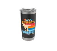Neurodiversity Is Awesome Dinosaure pour la sensibilisation au TDAH pour garçons et filles Gobelet isotherme en acier inoxydable double paroi