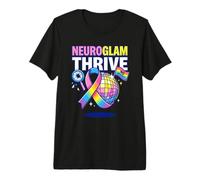 Neuroglam s'épanouit Pas d'excuses | Neurodiversity Pride Attitude T-Shirt Haut de Gamme
