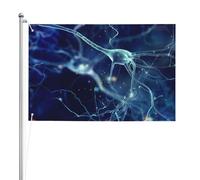 Neurologie des neurones et des cellules cérébrales 3D,Drapeau de jardin, bannière décorative, drapeau double face, 2 x 3 pieds, pour extérieur et intérieur