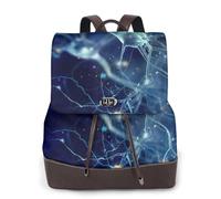 Neurologie des neurones et des cellules cérébrales 3D,Sac à dos imperméable pour femme, sac à dos de voyage léger en cuir PU tendance