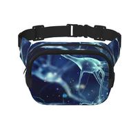 Neurologie des neurones et des cellules cérébrales 3D,Sac Banane carré Double Couche, Sac de Poitrine