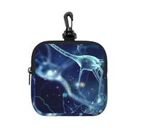 Neurologie des neurones et des cellules cérébrales en 3D,Pochette de Rangement carrée à Fermeture éclair, Porte-Monnaie en néoprène, Petit Portefeuille, Pochette à Monnaie, Porte-Monnaie