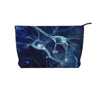 Neurologie des neurones et des cellules cérébrales en 3D,Trousse de Toilette en Velours côtelé, Trousse de Maquillage Portable pour Les Voyages