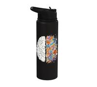 Neurologue Cerveau Gauche et Droite Pensée Créativité Concept Stainless Steel Insulated Water Bottle