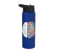 Neurologue Cerveau Gauche et Droite Pensée Créativité Concept Stainless Steel Insulated Water Bottle