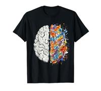 Neurologue Cerveau Gauche et Droite Pensée Créativité Concept T-Shirt Graphique avec Valeur