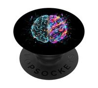 Neurologue Neuroscience Cerveau Pensée Gauche et Droite Esprit PopSockets PopGrip Adhésif