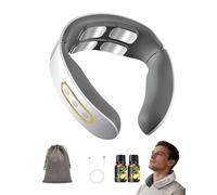 Neuroneck Pro - Neuroneck Pro Masajeador Cervical, Masajeador Cuello Eléctrico Portátil, 6 Modos De Masaje Y Calentamiento, 16 Niveles De Fuerza Ajustables Adecuado Para Viajes, Familia, Oficina，White