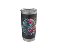 Neuroscience Cerveau Pensée gauche et droite Logique de créativité Gobelet isotherme en acier inoxydable double paroi