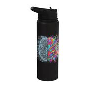 Neuroscience Cerveau Pensée gauche et droite Logique de créativité Stainless Steel Insulated Water Bottle