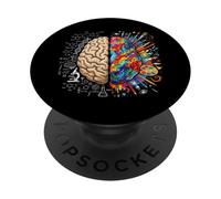 Neuroscience du Cerveau coloré pensée Gauche et Droite PopSockets PopGrip Adhésif