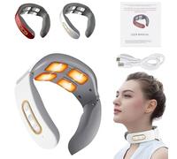 Neurotex Appareil Massage - Masseur Cervical, Solution Cervicale Massage Cervicales Et Cou 11 En 1, 6 Modes, 9 Niveaux D'Intensité, Impulsions éLectriques Pour La Douleur. (Blanc(Avec chauffage))