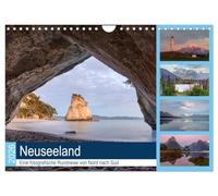 Neuseeland - Eine fotografische Rundreise von Nord nach Süd (Wandkalender 2026 DIN A4 quer), CALVENDO Monatskalender: Ein Fernweh-Land zum Träumen mit ... Landschaften dieser Erde - Neuseeland!
