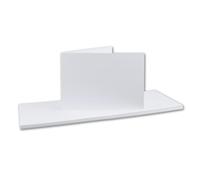 NEUSER FarbenFroh - Lot de 100 cartes pliantes DIN B6 - Double paysage, double - Blanc brillant/blanc cristal - Cartes d'invitation - Cartes de menu - Vives - 115 x 170 mm - 240 g/m²