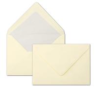 NEUSER PAPIER 75 Enveloppes Crème DIN C5 Ligné 90 g par m² 16,2 x 22,9 cm Joint humide avec rabat pointu Enveloppes de haute qualité par Gustav Neuser