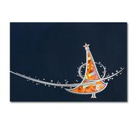 NEUSER PAPIER Lot de 25 cartes de Noël, motif sapin, carton bleu foncé, format B6 : 17,0 x 11,5 cm, format paysage, enveloppe, gaufrage argenté