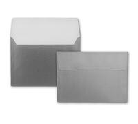 Neuser Papier Metallic Enveloppes C5 16,2 x 22,9 cm Adhésif 100 Umschläge Argenté métallisé