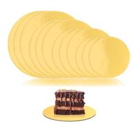 NEUSID 12 Pièces Support Gateau Rond, Plateau Gateau 4 Tailles 15/20/25/30 cm Plateau Carton Doré Réutilisables Support Gateau Rond de 3 mm pour le Transport de Gâteaux et Tartes