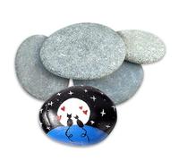 NEUSID 5 Pièces Galets à Peindre, 8 à 12 Grandes Pierres Plates à Peindre Lisses Gris Pierre de Rivière Naturelle Pierre de Décoration pour Dessin de Pierres Peintes Décoration de Jardin Aquarium